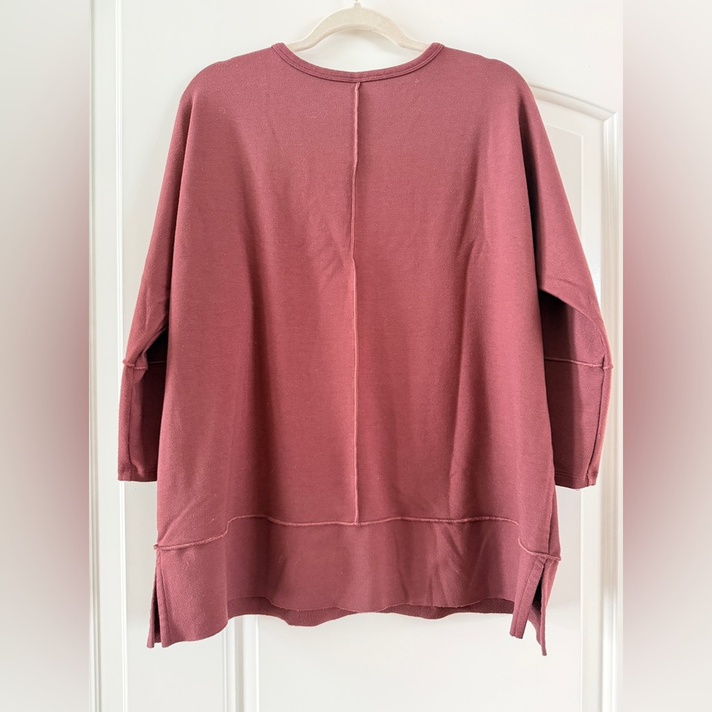 Spanx Women's Maroon Perfect Length Sweatshirt-Si… - image 5